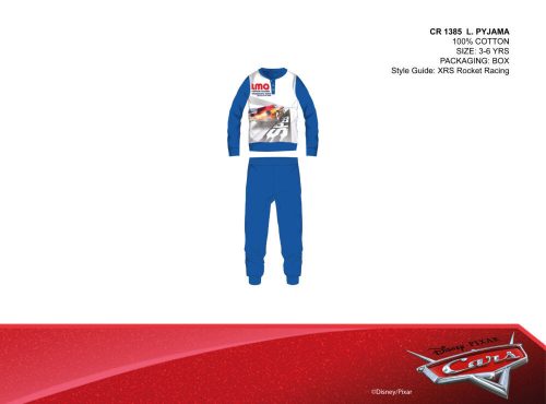 Disney Cars dunne katoenen kinderpyjama - jersey pyjama - middenblauw - 110