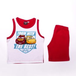   Cars jongens katoenen zomeroutfit - shirt-korte broek set - rood - 110