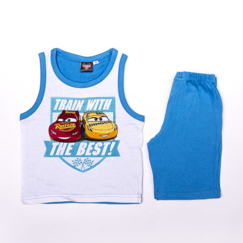 Cars jongens katoenen zomeroutfit - shirt-korte broek set - lichtblauw - 128