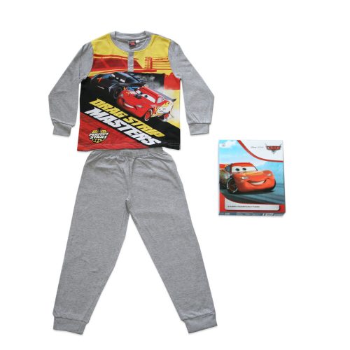Lange dunne katoenen kinderpyjama - Cars - Drag strip masters print - Jersey - grijs - 122