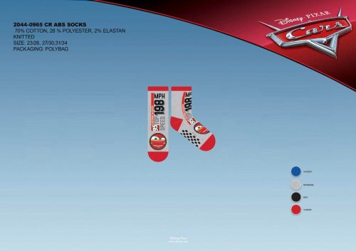 Disney Cars antislip pluche enkelsokken voor kinderen - grijs-rood - 27-30