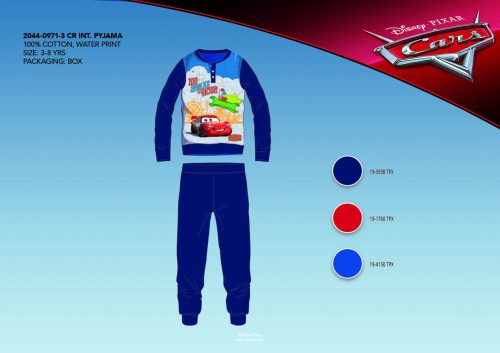Winterse katoenen interlock kinderpyjama - Disney Cars - donkerblauw - 116