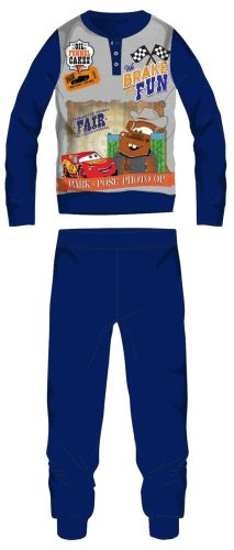 Disney Cars dikke winterse kinderpyjama - katoenen flanellen pyjama - donkerblauw - 104