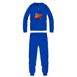   Disney Cars katoenen flanellen pyjama - dikke winterse kinderpyjama - middelblauw - 110