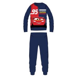   Disney Cars winterse katoenen kinderpyjama - interlock pyjama - The legendary lightning McQueen opdruk - donkerblauw - 98
