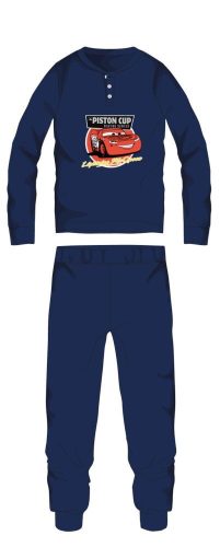 Disney Cars winterse katoenen kinderpyjama - interlock pyjama - donkerblauw - 116