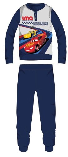 Disney Cars fleece pyjama - dikke winterse kinderpyjama - donkerblauw - 104