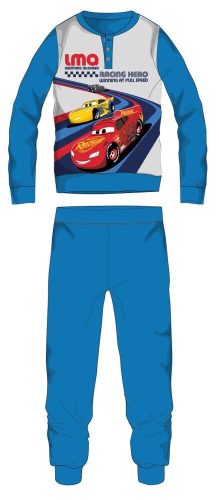 Disney Cars fleece pyjama - dikke winterse kinderpyjama - lichtblauw - 98