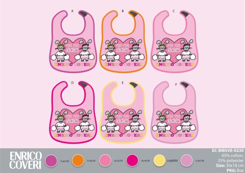 Enrico Coveri baby slabbetjes 6 stuks/pak - katoenen slabbetje 30 x 18 cm - roze