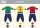 Enrico Coveri long slim baby pajamas - 100% cotton pajamas - red-dark blue - 74