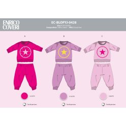  Enrico Coveri long slim baby pajamas - 100% cotton pajamas - purple - 74