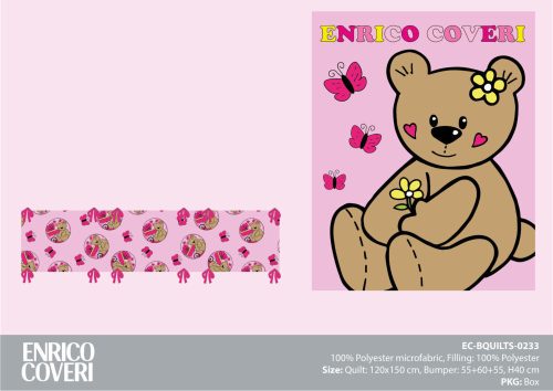 Enrico Coveri babybedset - 2-delige babybedset - roze - 120 x 150 cm
