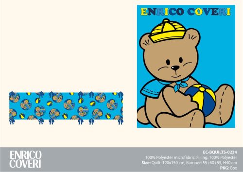 Enrico Coveri babybedset - 2-delige babybedset - blauw - 120 x 150 cm