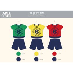   Enrico Coveri korte mouw zomer baby pyjama - 100% katoenen pyjama - rood-donkerblauw - 92
