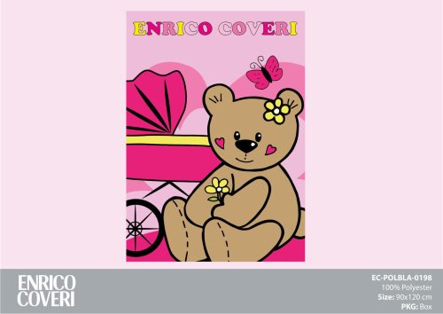 Enrico Coveri baby fleece deken - 90 x 120 cm - roze