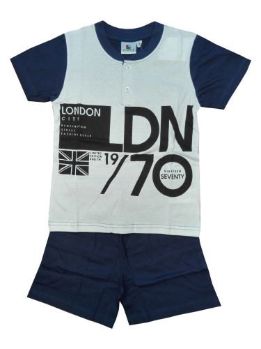 Korte mouw katoenen kinderpyjama - Evidence - donkerblauw - 104