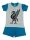 Korte mouw katoenen kinderpyjama - Evidence - middelblauw - 110