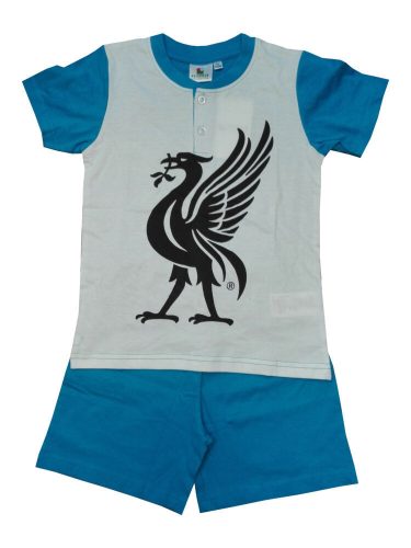 Korte mouw katoenen kinderpyjama - Evidence - middelblauw