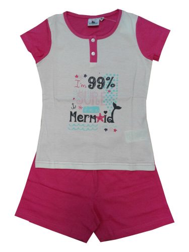 Korte mouw katoenen kinderpyjama - Evidence - roze - 116