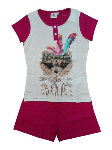 Korte mouw katoenen kinderpyjama - Evidence - roze - 122