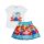 Zomerse katoenen T-shirt-rok set voor meisjes - wit met print - 116