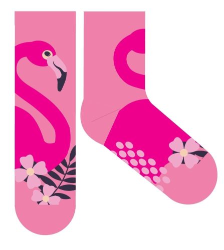 Flamingo antislip pluche normale sokken voor kinderen
