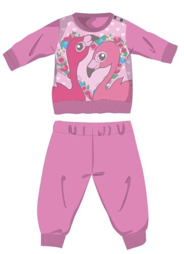 Flamingo winter katoenen baby pyjama - interlock pyjama - roze - 80