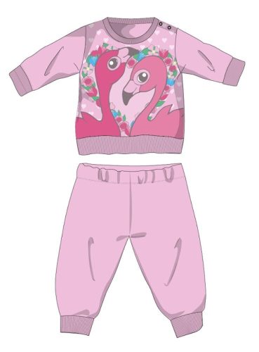 Flamingo winter katoenen baby pyjama - interlock pyjama - lichtroze - 98