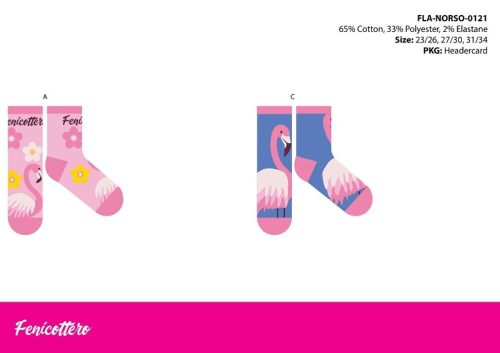 Flamingo kinderkatoenen normale sokken - 4 paar/pak