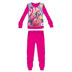   Flamingo fleece pyjama - dikke winterse kinderpyjama - roze - 98