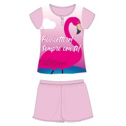   Flamingo zomer korte mouw kinderpyjama - katoenen jersey pyjama - lichtroze - 98