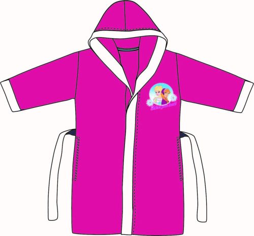 Kinderbadjas - Microfiber met capuchon - Frozen - 110-116 - roze-wit