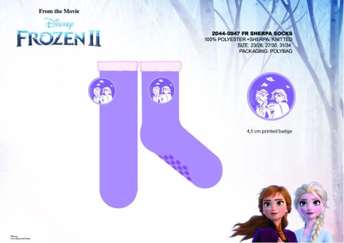 Disney Frozen antislip warme winter sokken voor kinderen - sherpa sokken - paars
