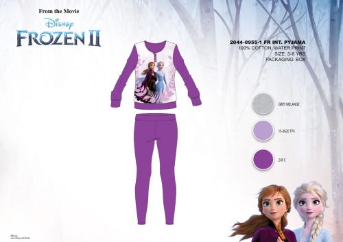 Winterse katoenen interlock kinderpyjama - Disney Frozen - donkerpaars - 98