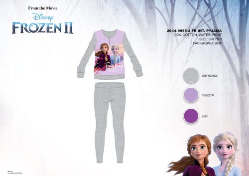 Winterse katoenen interlock kinderpyjama - Disney Frozen - grijs - 128