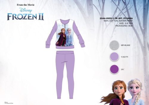Winterse katoenen interlock kinderpyjama - Disney Frozen - lichtpaars - 98
