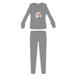   Disney Frozen flanellen katoenen pyjama - dikke winterse kinderpyjama - grijs - 98