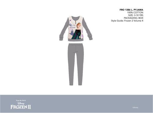 Disney Frozen dunne katoenen kinderpyjama - jersey pyjama - donkergrijs - 122