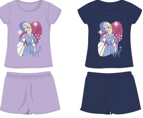 Disney Frozen katoenen zomeroutfit - T-shirt en korte broek set - lichtpaars - 116
