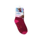 Antislip kinderbeenwarmers - Frozen - volledig pluche - Anna patroon - bordeaux-roze - 27-30