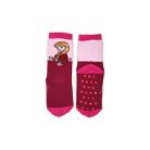 Antislip kinderbeenwarmers - Frozen - volledig pluche - Anna patroon - bordeaux-roze - 27-30