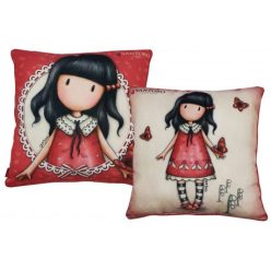 Gorjuss kussen, sierkussen - 40x40 cm - beige-rood
