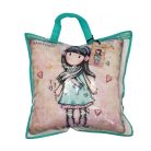Gorjuss kussen, sierkussen - 40x40 cm - beige-paars