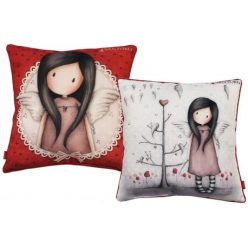 Gorjuss kussen, sierkussen - 40x40 cm - wit-rood