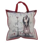 Gorjuss kussen, sierkussen - 40x40 cm - wit-rood