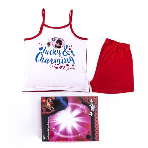 Ladybug en Black Cat Adventures meisjes katoenen pyjama - mouwloze pyjama - zomer set - rood - 110