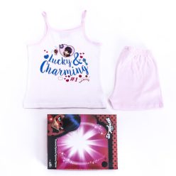   Ladybug en Black Cat Adventures meisjes katoenen pyjama - mouwloze pyjama - zomer set - lichtroze - 122