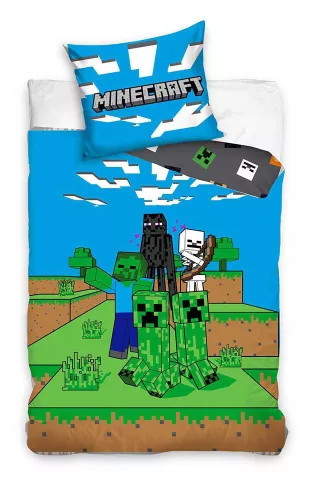 Minecraft Ambush dekbedovertrek 140×200cm, 70×90 cm
