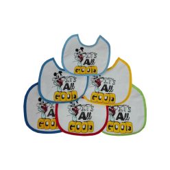   Mickey Mouse baby slabbetjes 6 stuks/pak - katoenen slabbetje - lichtblauw-middelblauw-donkerblauw-geel-rood-groen