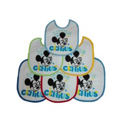   Mickey Mouse baby slabbetjes 6 stuks/pak - katoenen slabbetje - lichtblauw-middelblauw-donkerblauw-geel-rood-groen